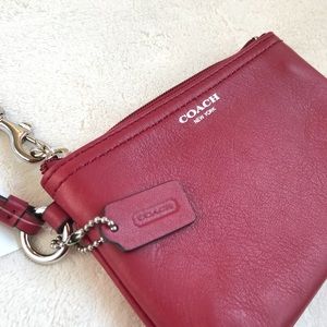 COACH Red Leather Wristlet